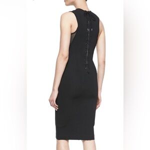 Rag & Bone Tara Lace-Up Mesh Inset Bodycon Sleeveless Black Dress Size US 10